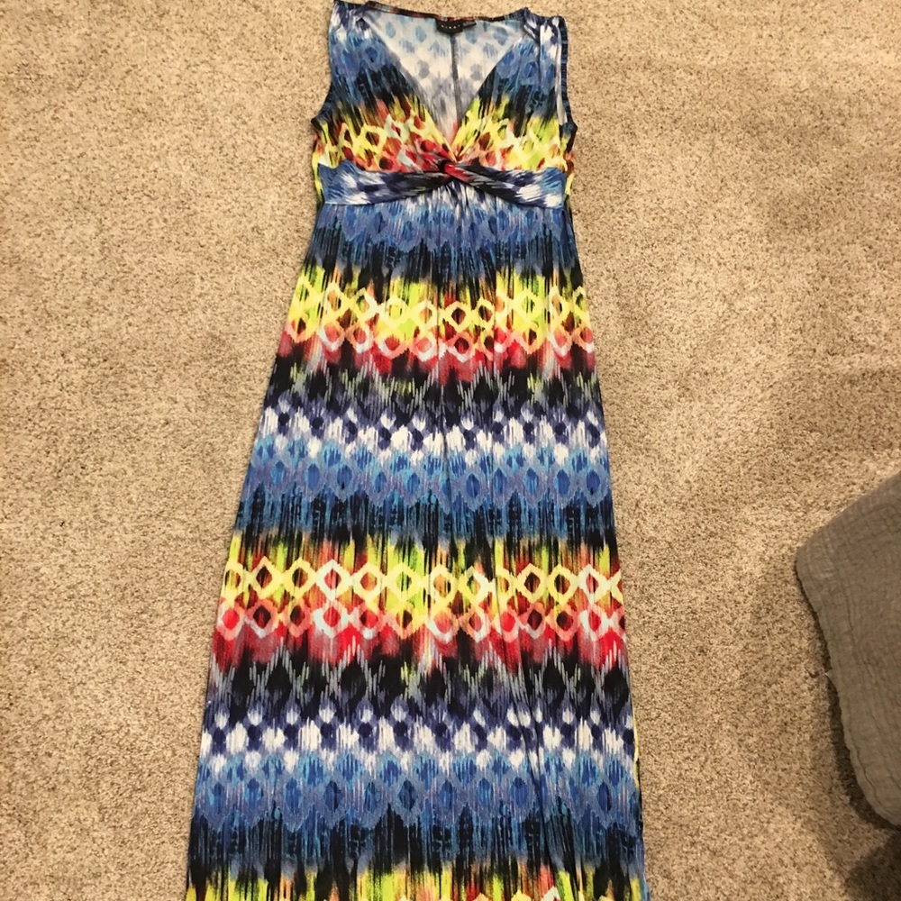 Tribal brand multi color maxi dress size medium